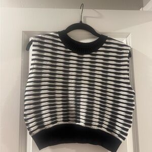 Lucy Paris Black and White Striped Tank Top